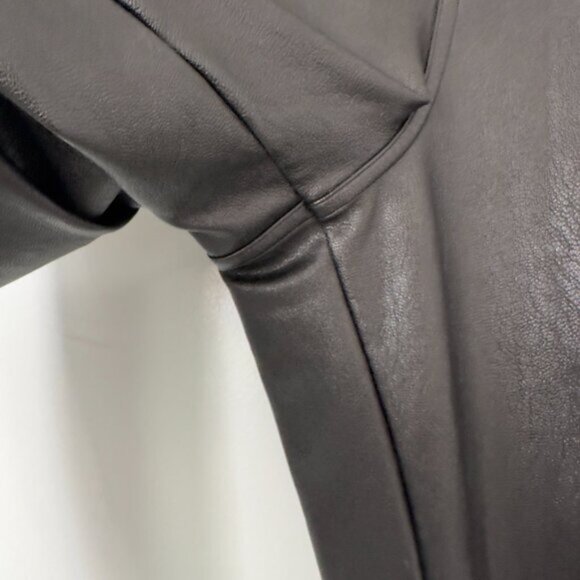 SPANX Faux Leather Jogger Pants High Waist Ruched Goth Y2K Black Women's XL - Picture 7 of 16